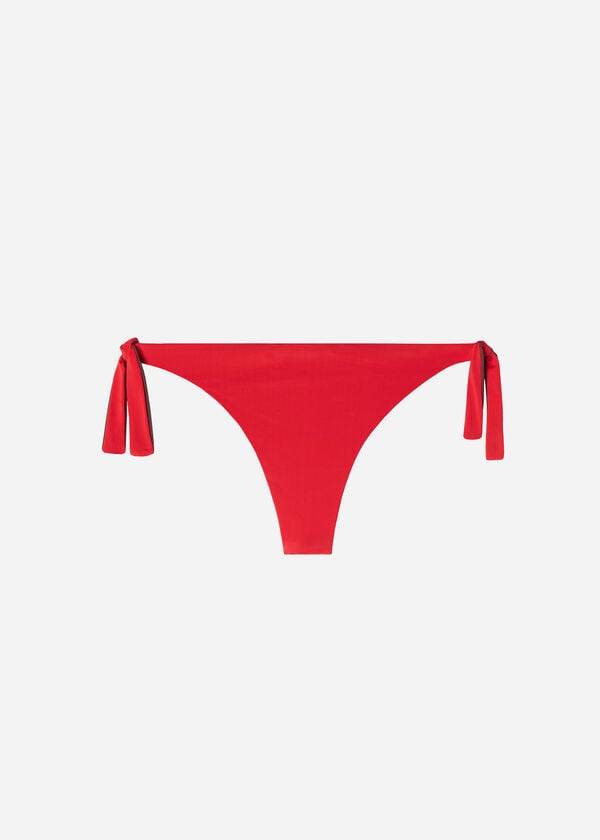 Dół Bikini Damskie Calzedonia Bow Brazilian Indonesia Eco Czerwone | PL1303YU