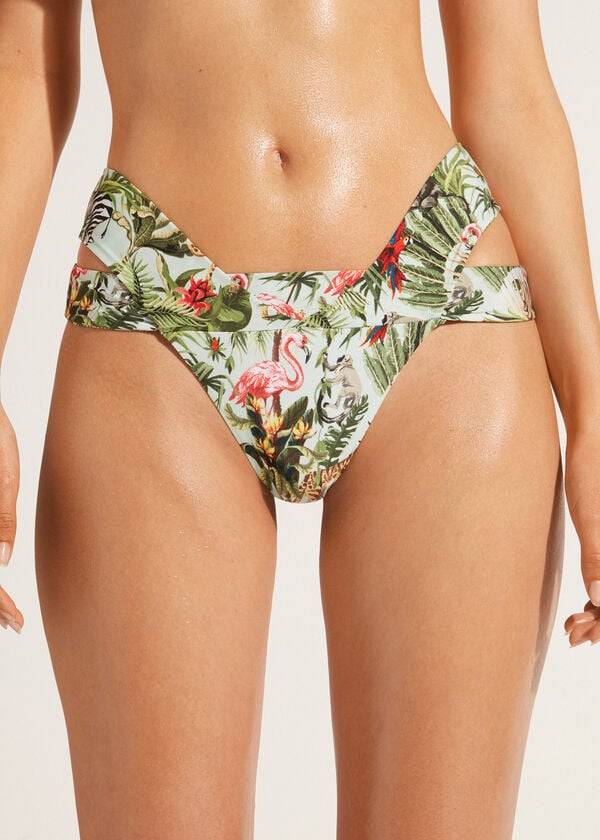 Dół Bikini Damskie Calzedonia Brazilian Bandeau Nairobi Eco Zielone | PL1305IS