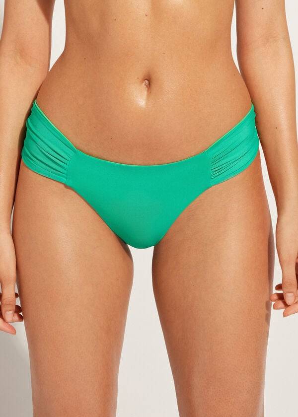 Dół Bikini Damskie Calzedonia Brazilian Indonesia Eco Zielone | PL1312GL