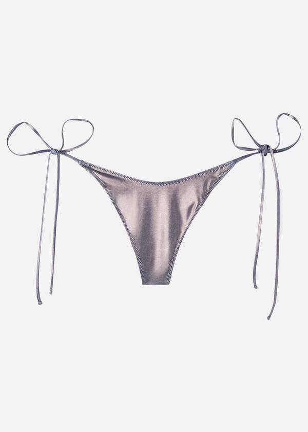 Dół Bikini Damskie Calzedonia Brazilian Side Tie Daytona Niebieskie | PL1323MA