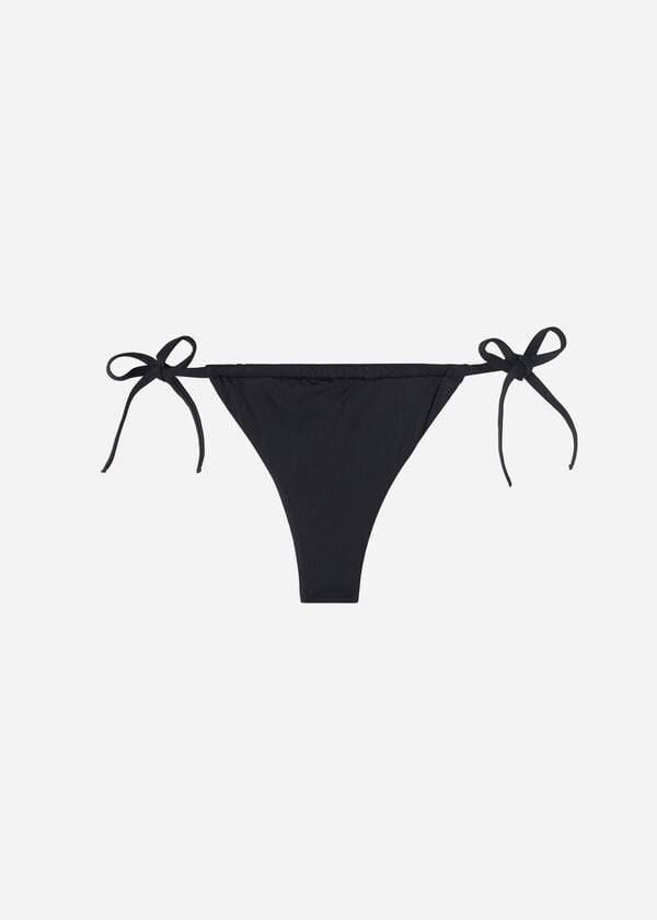 Dół Bikini Damskie Calzedonia Brazilian String Czarne | PL1324QZ