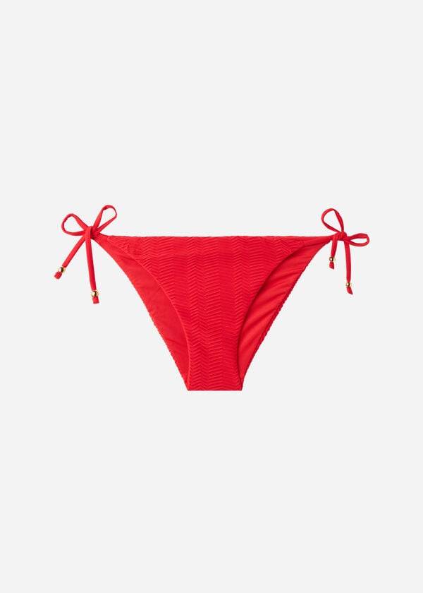 Dół Bikini Damskie Calzedonia Chevron String Casablanca Czerwone | PL1357IS