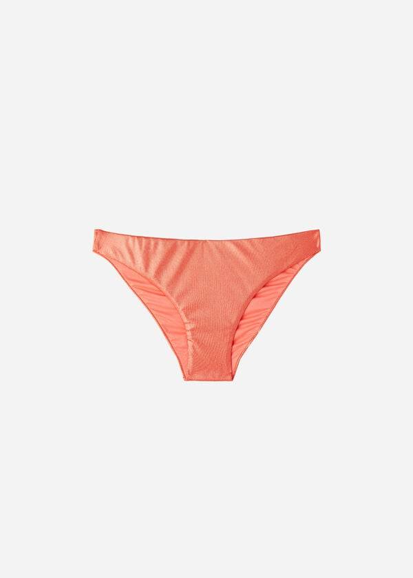 Dół Bikini Damskie Calzedonia Coated-Effect Antigua Koralowe Pomarańczowe | PL1362DN