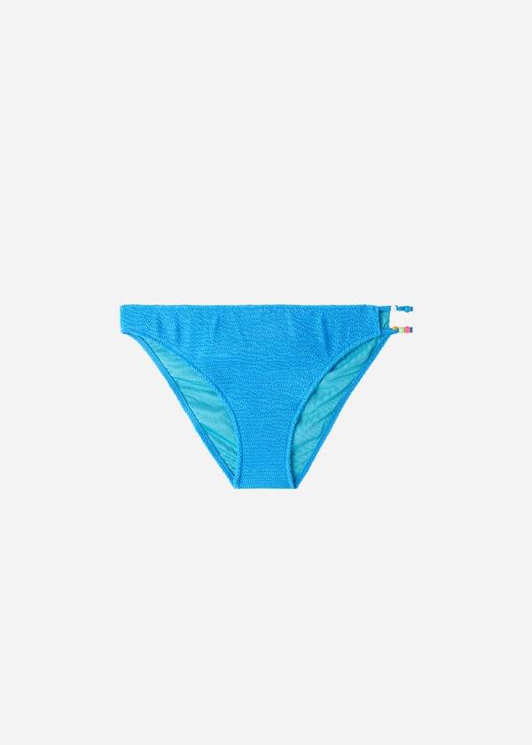 Dół Bikini Damskie Calzedonia Crinkled San Diego Niebieskie | PL1375MA