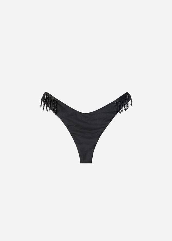 Dół Bikini Damskie Calzedonia High Cut Brazilian Taipei Czarne | PL1394LH