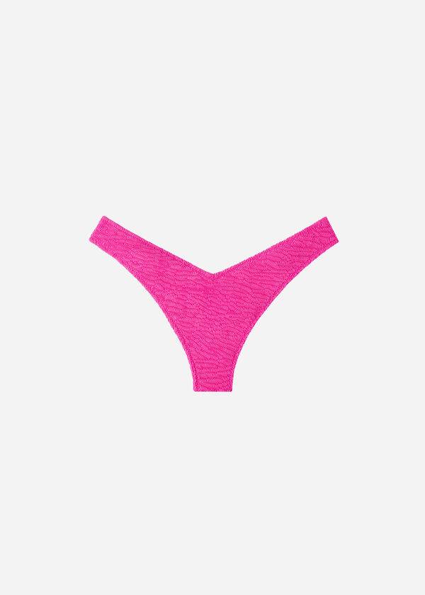 Dół Bikini Damskie Calzedonia High Cut V-shaped Brazilian Miami Różowe | PL1399BC