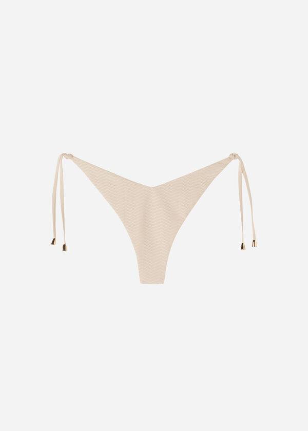 Dół Bikini Damskie Calzedonia High Cut V-shaped Brazilian The Hamptons Beżowe | PL1401MA