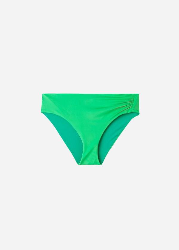 Dół Bikini Damskie Calzedonia High Stanem Indonesia Eco Zielone | PL1430EX