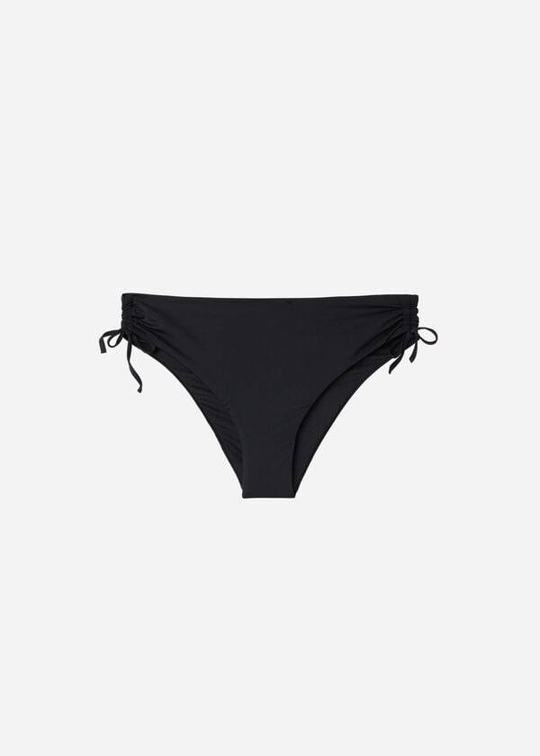 Dół Bikini Damskie Calzedonia High-Stanem Drawstring Indonesia Czarne | PL1455WY