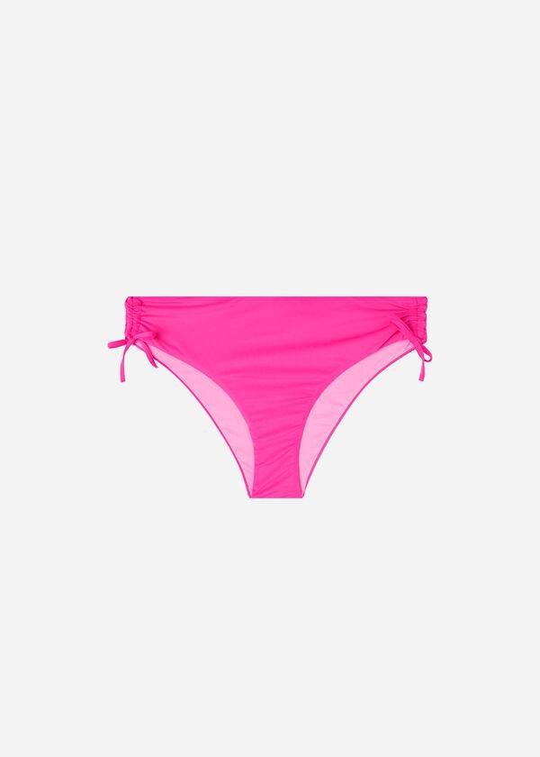 Dół Bikini Damskie Calzedonia High-Stanem Drawstring Indonesia Różowe | PL1457RW