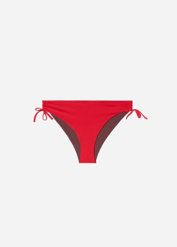 Dół Bikini Damskie Calzedonia High-Stanem Drawstring Indonesia Czerwone | PL1459YU