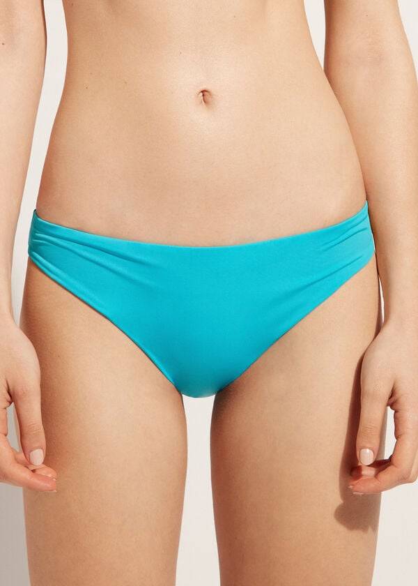 Dół Bikini Damskie Calzedonia Indonesia Eco Low rise Turkusowe | PL1476VD