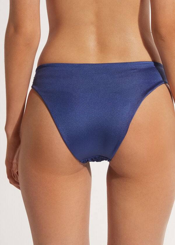 Dół Bikini Damskie Calzedonia Marrakech Niebieskie | PL1500XF