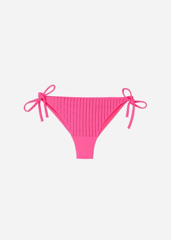 Dół Bikini Damskie Calzedonia Rhinestone Brazilian String Shanghai Różowe | PL1517SO