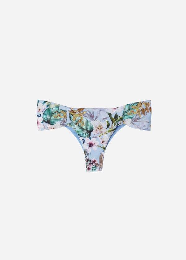 Dół Bikini Damskie Calzedonia Ruffly Brazilian Atene Niebieskie | PL1533WY