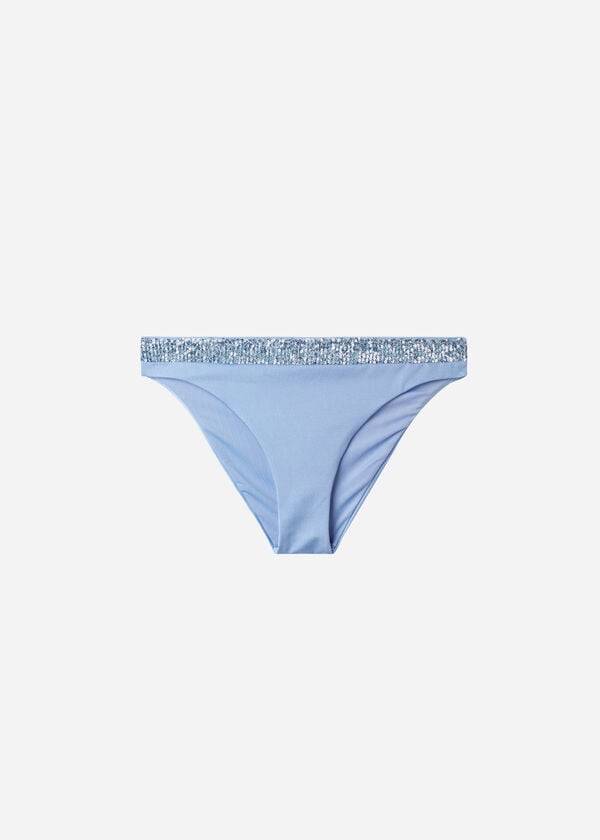 Dół Bikini Damskie Calzedonia Sequined Cannes Niebieskie | PL1535RW