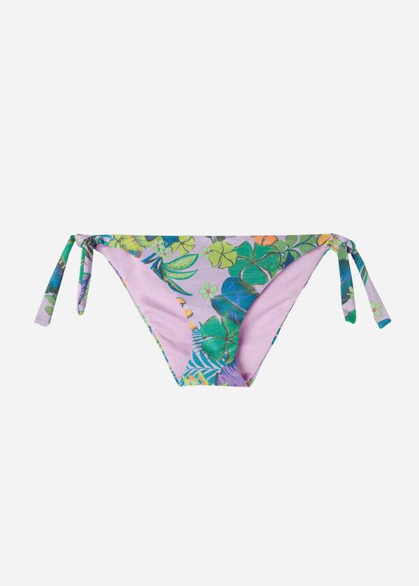 Dół Bikini Damskie Calzedonia Side Tie Brasilia Fioletowe | PL1557MA