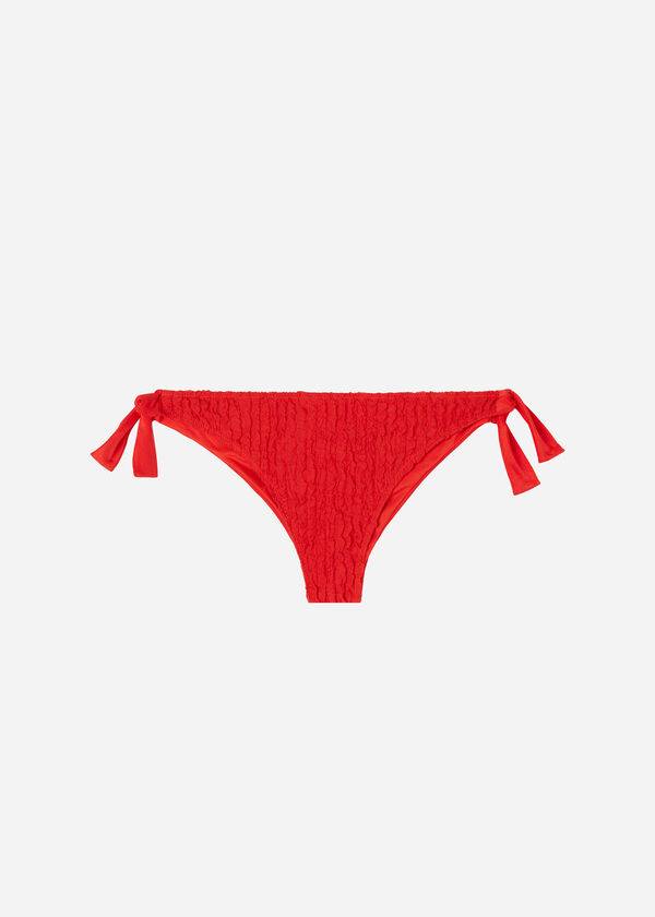 Dół Bikini Damskie Calzedonia Side Tie Brazilian Marrakech Czerwone | PL1560EX