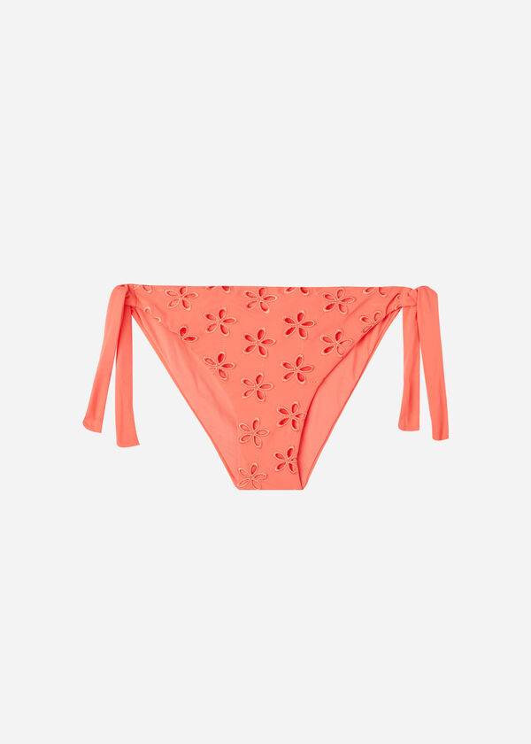 Dół Bikini Damskie Calzedonia Side Tie Corfù Koralowe Pomarańczowe | PL1561RW