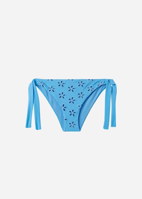 Dół Bikini Damskie Calzedonia Side Tie Corfù Niebieskie | PL1562TV