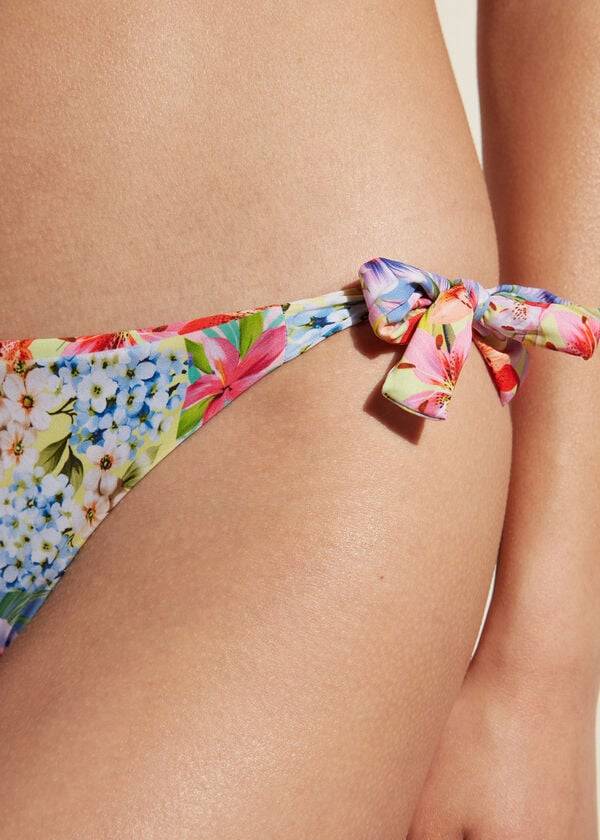 Dół Bikini Damskie Calzedonia Side Tie Minorca Eco Kolorowe | PL1565IS