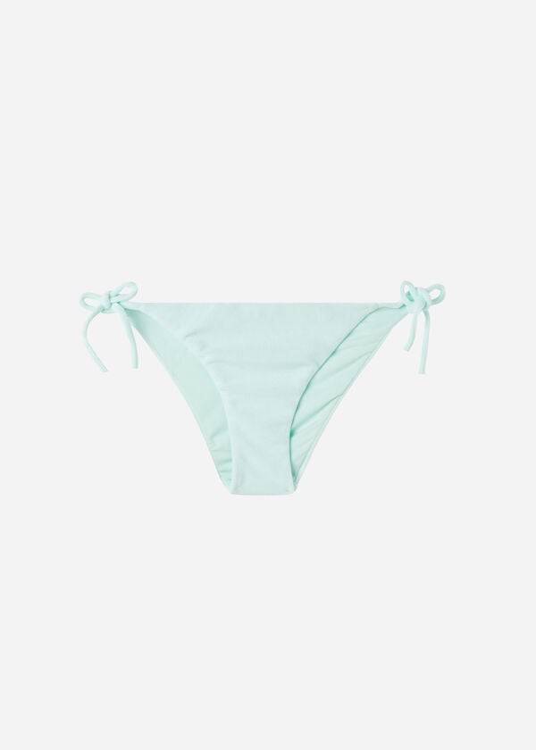 Dół Bikini Damskie Calzedonia String Beverly Hills Eco Niebieskie | PL1583MA