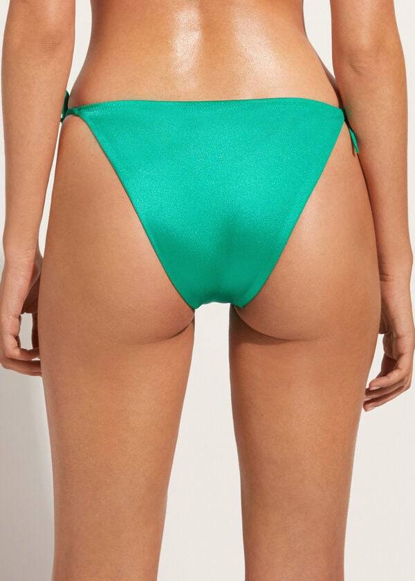 Dół Bikini Damskie Calzedonia String Cannes Zielone | PL1584QZ