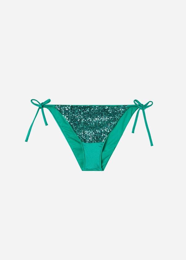 Dół Bikini Damskie Calzedonia String Cannes Zielone | PL1584QZ