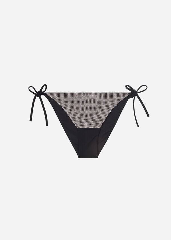 Dół Bikini Damskie Calzedonia String Dubai Czarne | PL1590UT