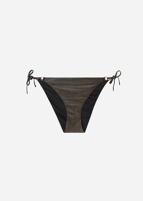 Dół Bikini Damskie Calzedonia String Hollywood Czarne | PL1596DN