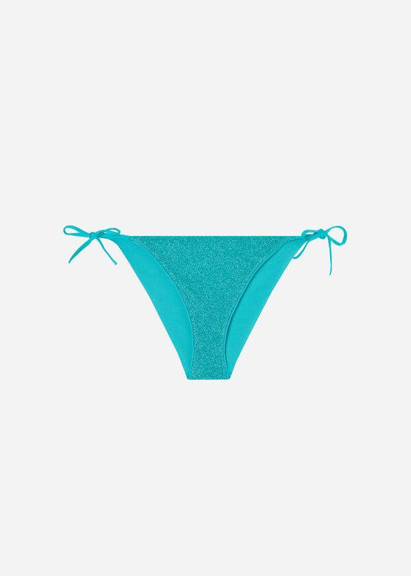 Dół Bikini Damskie Calzedonia String Las Vegas Niebieskie | PL1601KI