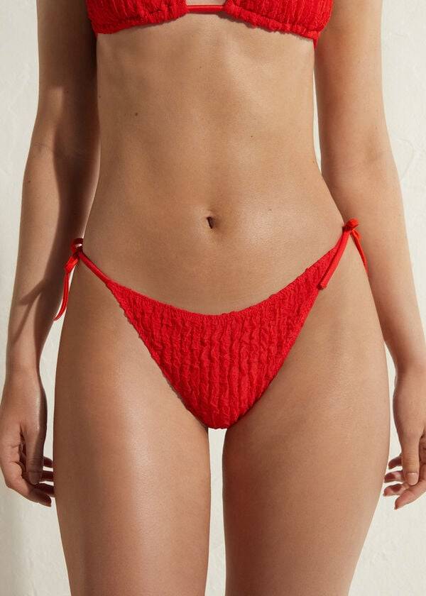 Dół Bikini Damskie Calzedonia String Marrakech Czerwone | PL1604XF