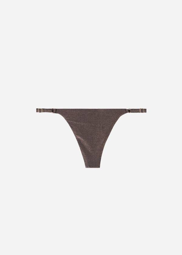 Dół Bikini Damskie Calzedonia Thin Sides Stringi Hollywood Czarne | PL1629ZG