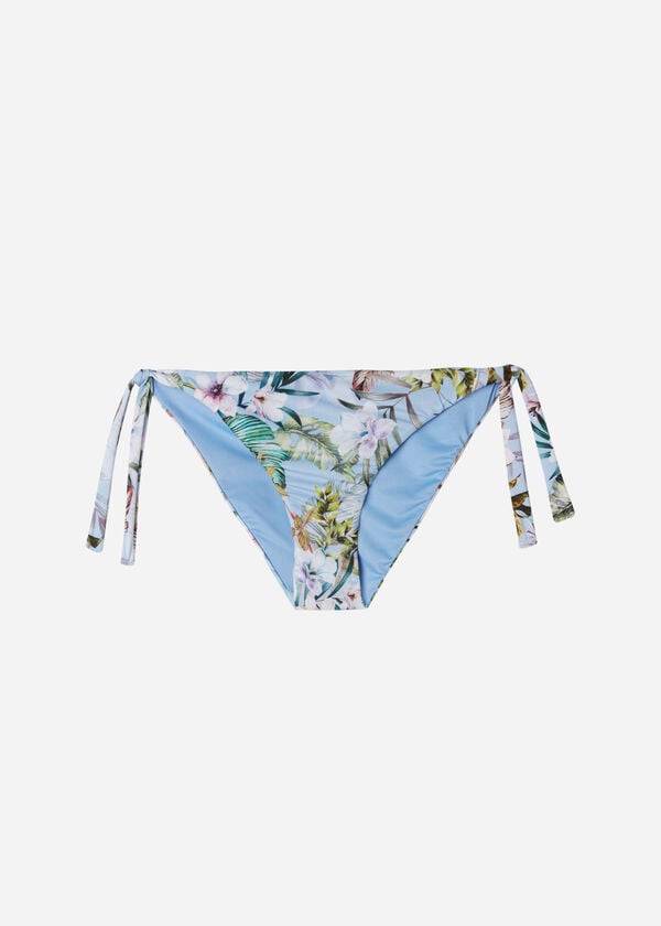 Dół Bikini Damskie Calzedonia Tied Atene Niebieskie | PL1642UT