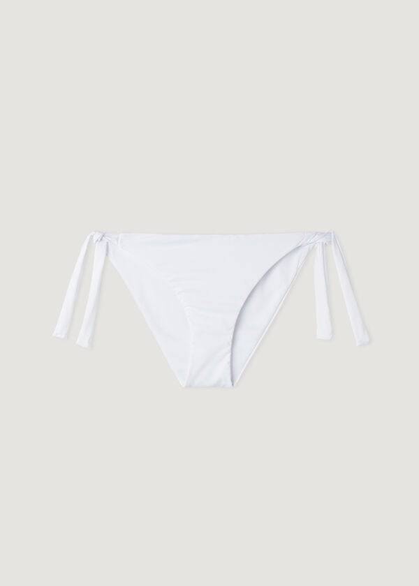 Dół Bikini Damskie Calzedonia Tied Indonesia Eco Białe | PL1646AP