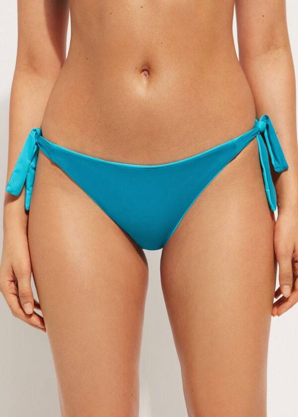 Dół Bikini Damskie Calzedonia Tied Indonesia Eco Turkusowe | PL1651HK