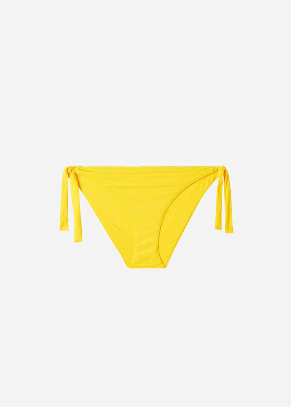 Dół Bikini Damskie Calzedonia Tied Indonesia Eco Side tie Żółte | PL1653KI