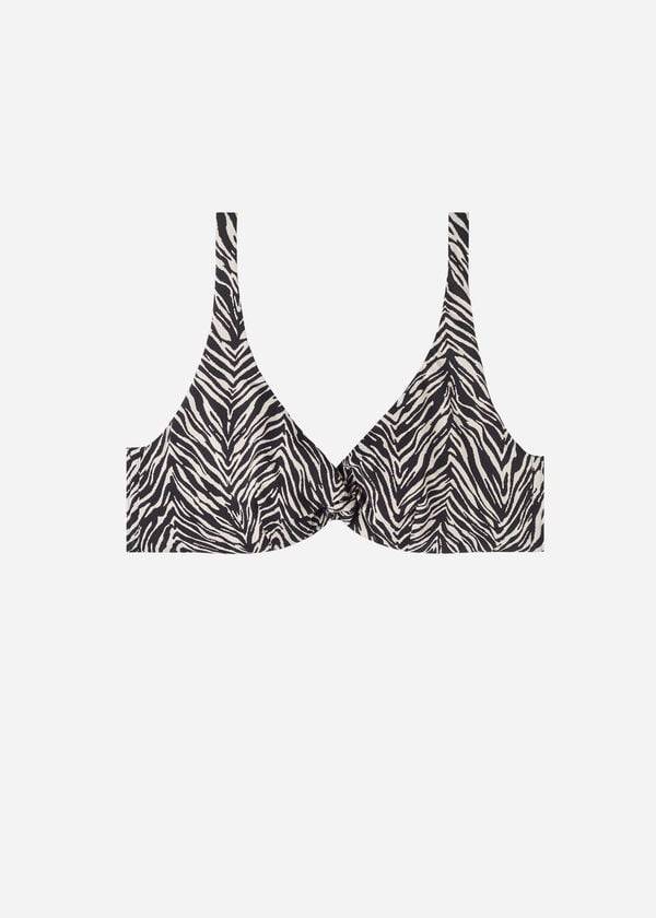 Góra Bikini Damskie Calzedonia Balconette Zebra Nairobi Czarne | PL1683CE