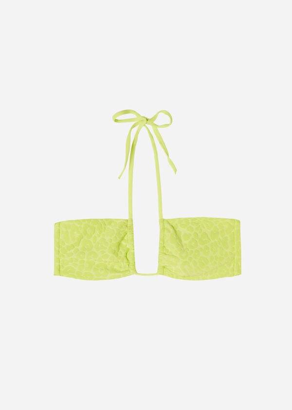 Góra Bikini Damskie Calzedonia Drawstring Bandeau Bangkok Zielone | PL1708XF