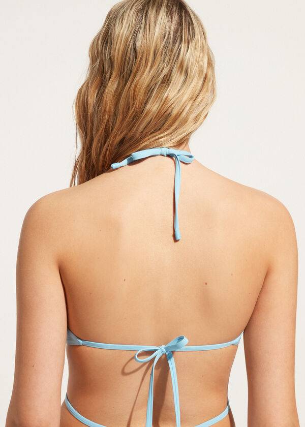 Góra Bikini Damskie Calzedonia Drawstring Bandeau Islamorada Niebieskie | PL1711BC