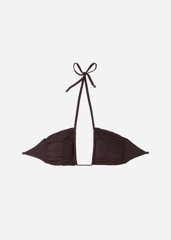 Góra Bikini Damskie Calzedonia Drawstring Bandeau Islamorada Kawa Brązowe | PL1712NB