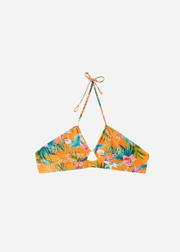 Góra Bikini Damskie Calzedonia Drawstring Bandeau Rio Eco Pomarańczowe | PL1713MA