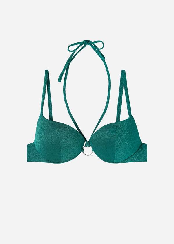 Góra Bikini Damskie Calzedonia Graduated Watowany Push Up Hollywood Zielone | PL1719YU