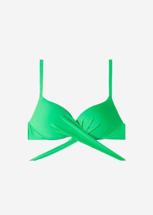 Góra Bikini Damskie Calzedonia Graduated Watowany Push Up Indonesia Zielone | PL1721IS