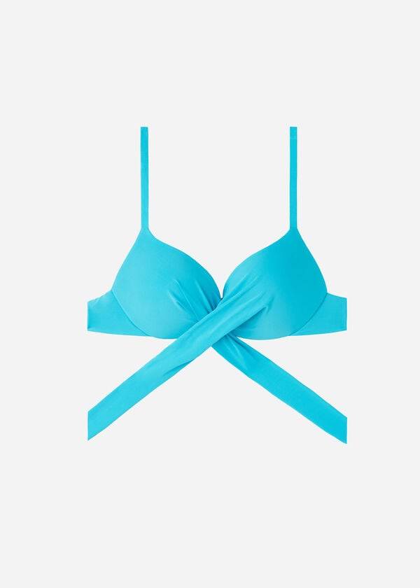 Góra Bikini Damskie Calzedonia Graduated Watowany Push Up Indonesia Turkusowe | PL1724AP