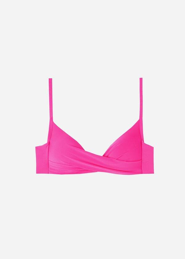 Góra Bikini Damskie Calzedonia Graduated Soft Crisscross Watowany Triangle Indonesia Różowe | PL1756JJ