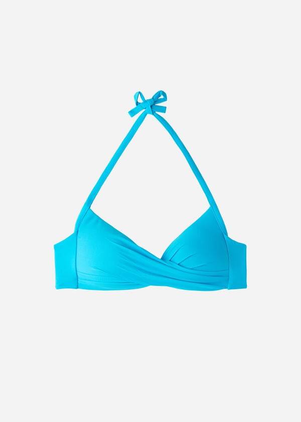 Góra Bikini Damskie Calzedonia Graduated Soft Crisscross Watowany Triangle Indonesia Turkusowe | PL1758LH