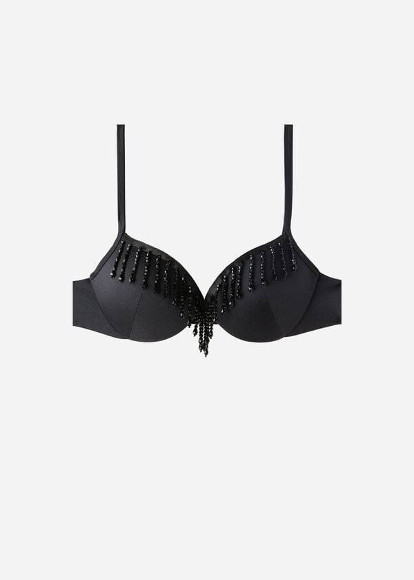 Góra Bikini Damskie Calzedonia Lightly Watowany Push-up Taipei Czarne | PL1777SO