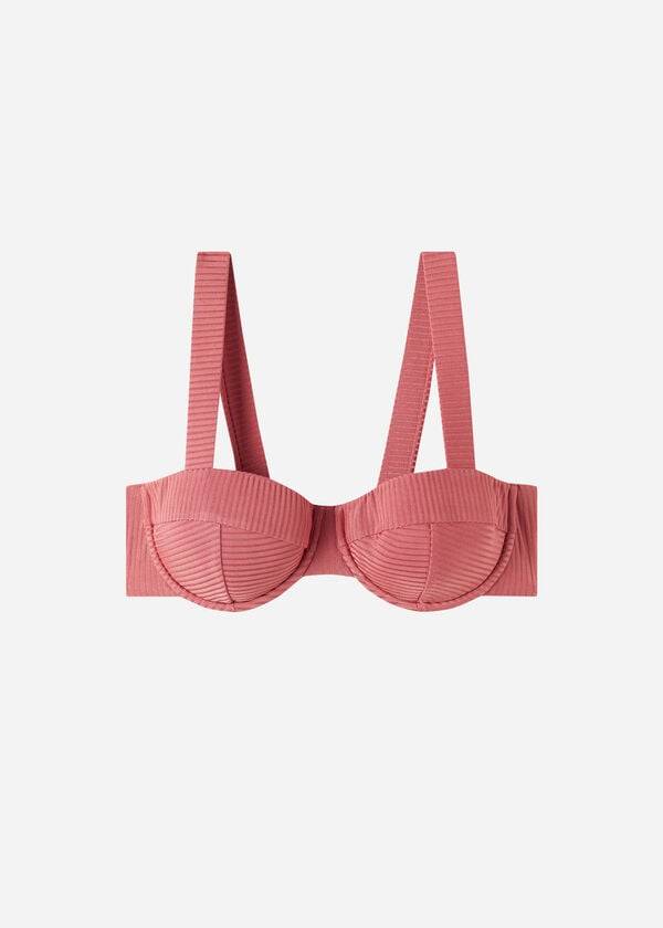 Góra Bikini Damskie Calzedonia Push-Up Bandeau Biarritz Brązowe | PL1953YU