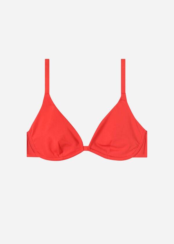 Góra Bikini Damskie Calzedonia Push Up Indonesia Eco Czerwone | PL1948QZ